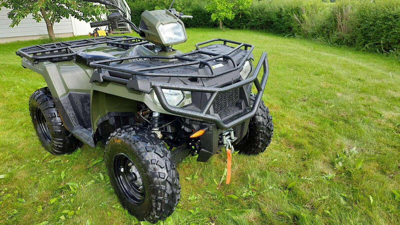 Front + Rear Brush Guard Bumper For Polaris Sportsman 570 (2016-2020) – 1.25" Steel Tube, Black Powder Coat