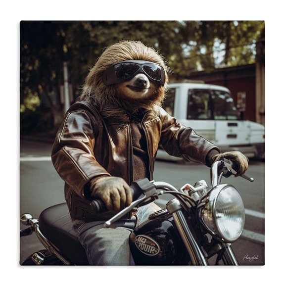 Stupell Industries Bohemian Biker Animal Portrait Canvas Art, 24 x 24, by Roozbeh