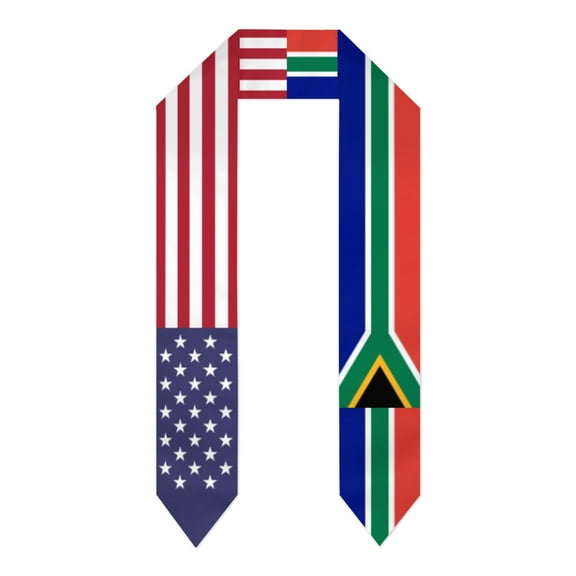 South Africa & USA United States Flag Shawl Sash Stole Graduation Shawls Wraps Scraf For International Study
