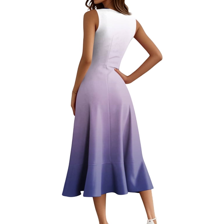 Uocefik Women's Cocktail Dresses 2025, Formal Wedding Guest Ruffle Prom Party Evening Dress V-Neck Vintage Dresses Light Purple S, Size: Small