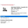 thumbnail image 2 of Brake Master Cylinder - Compatible with 2006 - 2008 Cadillac DTS 2007, 2 of 2