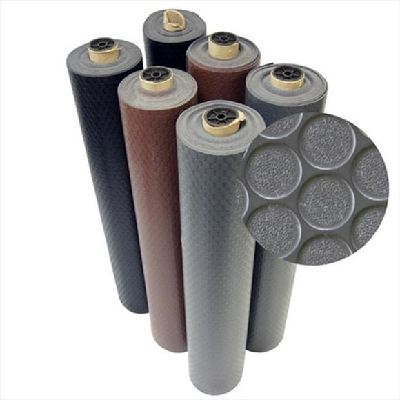 Rubber-Cal Coin-Grip Anti-Slip Rolled Rubber Mat - Brown&#44; 60 x 48 in.