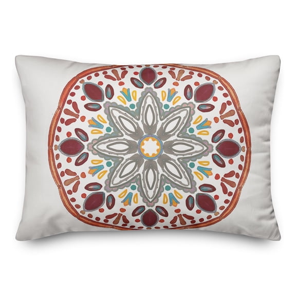 Creative Products Red Grey Decorative Medallion 14x20 Indoor / Outdoor Pillow