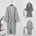 thumbnail image 5 of Men's Kimono Yukata Cotton Soft Japanese Loose Fit Robe Gown Nightwear Bathrobe, 5 of 8