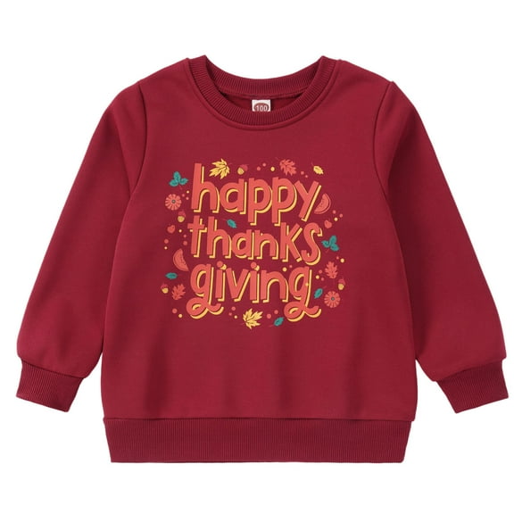 adviicd Toddler Girl Sweatshirt Toddler Girl's Cotton Crewneck Sweatshirt Long Sleeve Casual Pullover Shirts (Red,12-18 Months)