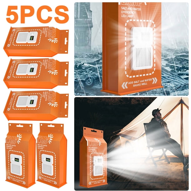 JShteea Lámpara LED Ahorro Impermeable Portátil para Coche Exterior Playa Naranja 5 Uds.
