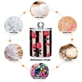 thumbnail image 4 of Pink and Black Stripes Roses Valentine Translucent Plastic Cans Storage Canisters with Lid Set of 4, 4 of 7