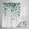thumbnail image 3 of Green Eucalyptus Leaves Watercolor Shower Curtain for Bathroom, Summer Plant on White Waterproof Shower Curtains Washable Quick Dry with Hooks Bathtub Curtains 36x72IN, 3 of 9