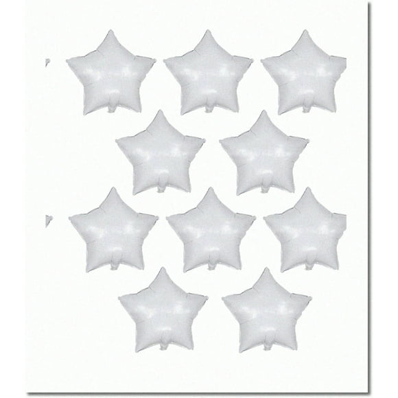 "StellarFest 18" White Star Balloons - Party Decorations Pack of 10 - Mylar Balloons for an Epic Celebration!"