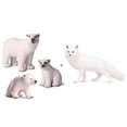 thumbnail image 1 of Eoivsh Juego de 4 figuras de animales polares realistas de animales árticos con osos polares y zorro ártico, figuras de animales de invierno de plástico para decoración de tartas, regalo de cumpleaños, 1 of 5