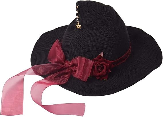 Knitted Wool Witch Hat with Wide Brim for Halloween Costume and Winter Wear