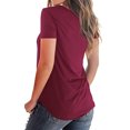 thumbnail image 4 of Summer Plus Size Tank Tops for Women Woman Fashion Solid Color Chest Overlapping Rope Short Sleeve V-Neck Casual Tops V Neck Tshirt Women on Clearance, 4 of 5