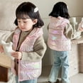 thumbnail image 2 of Boys Puffer Vest Hooded Pink Vest Kids Zip up Lightweight Sleeveless Bear Ears down Jacket Girls Vests4-5 Years, 2 of 9