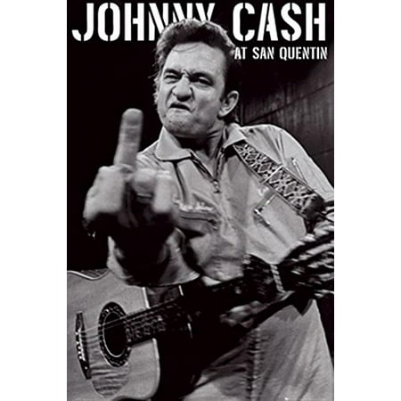 Johnny cash middle finger at san quentin 36x24 music art poster print guitar famous Johnny cash middle finger at san quentin 36x24 music art poster print guitar famous