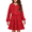 Red, variant on Arshiner Tween Girls Dresses Fall Long Sleeve V Neck Waist Tie Ruffle Tiered Swing Skater Dress