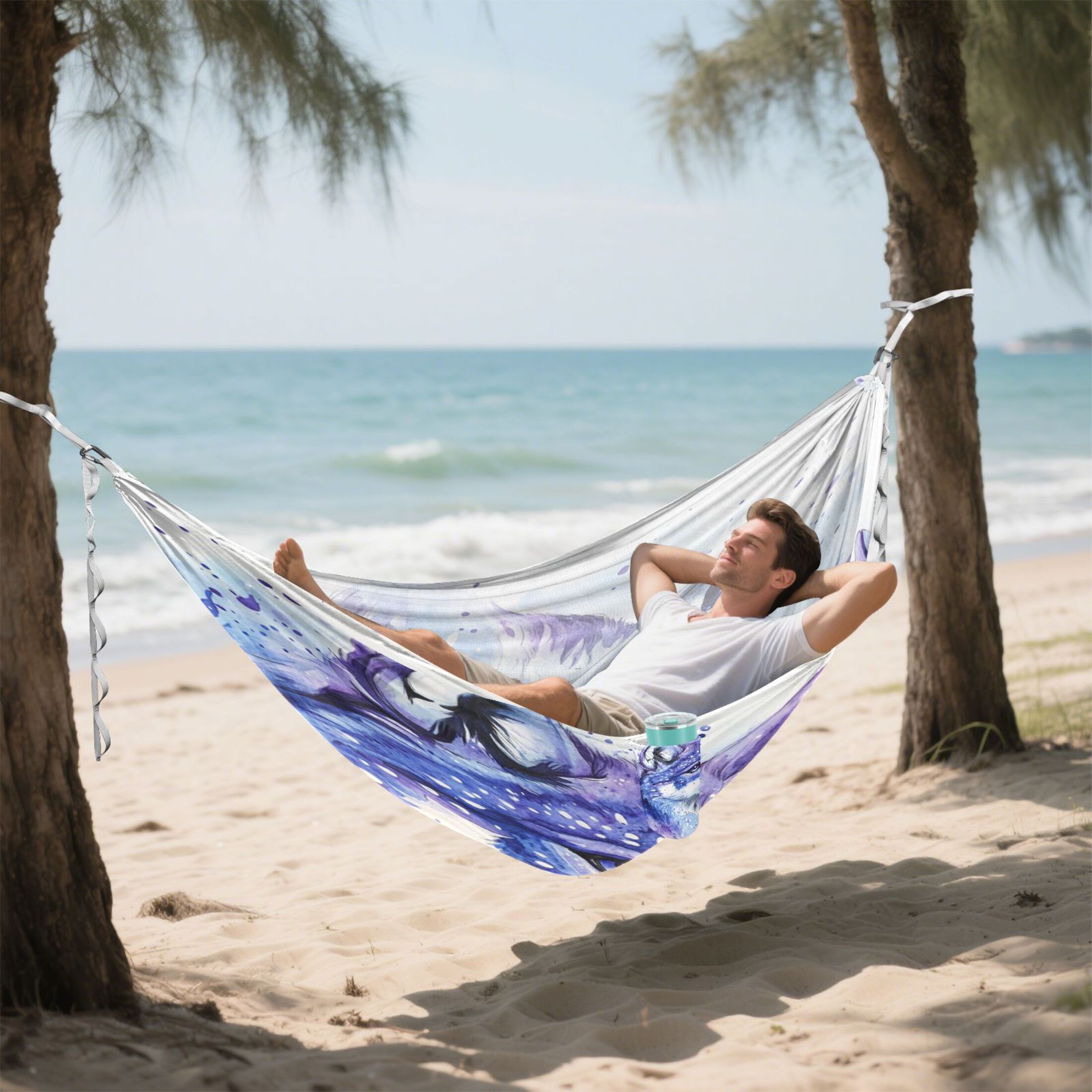 Hammock Camping Hammock Nylon Portable Hammock Travel Camping Hammock Pretty Wolf
