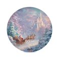 thumbnail image 2 of 15.4" Round Placemat Set of 1 Polyester Fabric Place Mats Non-Slip Dining Kitchen Table Mats for Kitchen Party Decor Santa Claus in Sleigh, 2 of 5