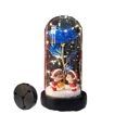 thumbnail image 1 of Caja de música con forma de rosa navideña, luz de cúpula de cristal, regalo de rosa artificial, regalo único para novia, color azul, 1 of 5