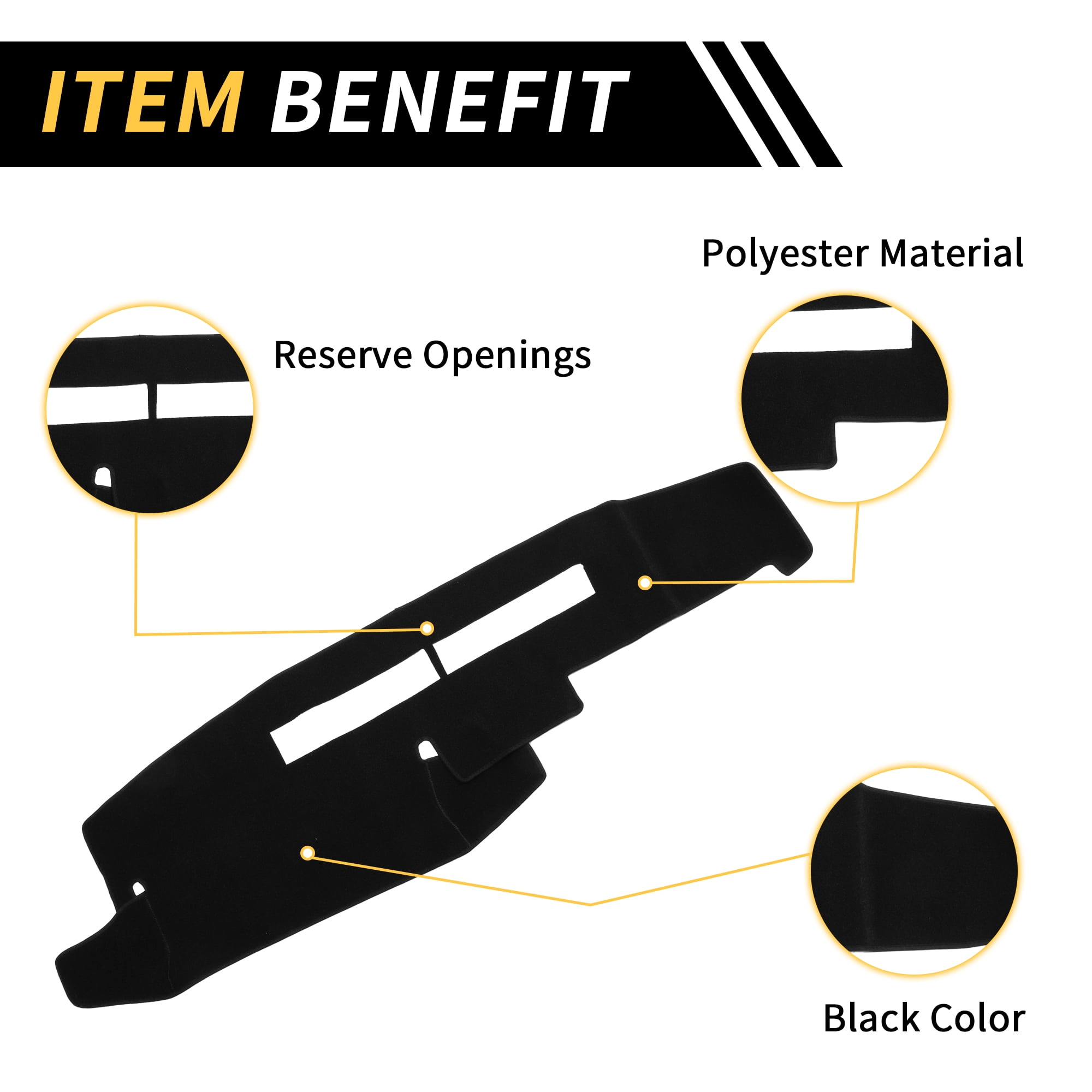 Unique Bargains Dash Cover for Chevrolet Silverado 1988-1994 Dash Board Mat with Sticker Polyester Center Console Dashboard Cover Pad Carpet Black