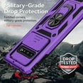 thumbnail image 4 of for Samsung Galaxy S10 Case,with Camera Lens Cover HD Screen Protector,[Military Grade] Ring Car Mount Kickstand Hybrid Hard PC Soft TPU Shockproof Protective Case for Galaxy S10-Purple, 4 of 11