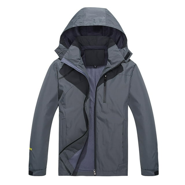 DPTALR Men's Thin Jacket Casual Sports Windbreaker Hooded Solid Color Coat