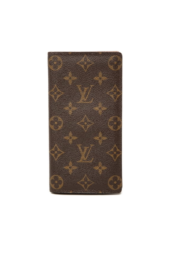 Pre-Owned Louis Vuitton Monogram Portefeuille Brazza Long Wallet M66540 Brown Leather Women's...