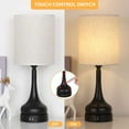 thumbnail image 2 of Ensemble de 2 Lampes de Table Modernes Lampe de Chevet Ports USB Doubles Commande Tactile, 2 of 3