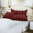 thumbnail image 7 of Red and Black Plaid Plush Pillow Case, Zippered Bed Pillow Pillowcases, Super Soft and Cozy Pillowcase Covers for Sleep Decor Giftsation - King Size 20x40in, 7 of 7