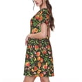 thumbnail image 2 of Easygdp Fruits Peach para Vestido Transpirable de Mujer, Vestido Suelto de Manga Corta con Pliegues y Bolsillos para el Verano, 2 of 6
