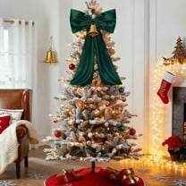 Christmas Tree Decorative Bow Hanging Ornament - Large Festive Bow with Wire Support, Durable Hanging Decor for Xmas Tree, Holiday Bow to Elevate Christmas Tree Decorations, 16*43in, Green