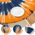 thumbnail image 4 of Orange Blue Tie Dye Mandala Pattern Round Fitted Tablecloth with Elastic Edge,Dining Table Cover Waterproof,Outdoor Round Tablecloth for Camping,Dining,Indoor and Outdoor, 4 of 7