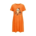 thumbnail image 5 of Sakmal Moomoo House Dress for Women Orange Halloween Short Lightweight Loungewear Pumpkin Print Short Sleeve Nightgowns for Women, 5 of 5