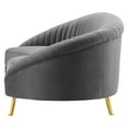 thumbnail image 3 of Tufted Sofa, Velvet, Grey Gray, Modern Contemporary Urban Design, Living Lounge Room Hotel Lobby Hospitality, 3 of 8