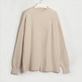 thumbnail image 3 of Suéter Conjuntos de salón de 2 piezas con cuello medio alto Conjunto diario de gran tamaño para mujer con hombros caídos Ygjytge Beige Única para Mujer, 3 of 5