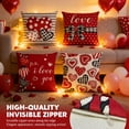 thumbnail image 3 of Godance Valentine's Day Pillow Covers 18x18 Inch Set of 4, Red Black Heart & Buffalo Plaid Valentine Throw Pillow Covers with Zipper Closure, Anniversary Wedding Cushion Covers for Couch, Sofa, Bed, 3 of 8