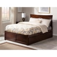 thumbnail image 2 of Leo & Lacey Transitional Solid Wood Full Platform Bed w/ Twin Trundle in Walnut, 2 of 10