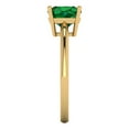 thumbnail image 3 of 2 ct Cushion Cut Simulated Emerald Solitaire Engagement Ring for Women in 18K Yellow Gold, 3 of 5