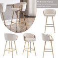 thumbnail image 2 of 30 Inch Velvet Dining Chairs, Modern Dining Chair with Golden Metal Legs, Simple Bar Stool Upholstered Dining Chairs, Accent Desk Chair Dining Room, Kitchen, Vanity, Living Room(Cream,Set of 2), 2 of 10