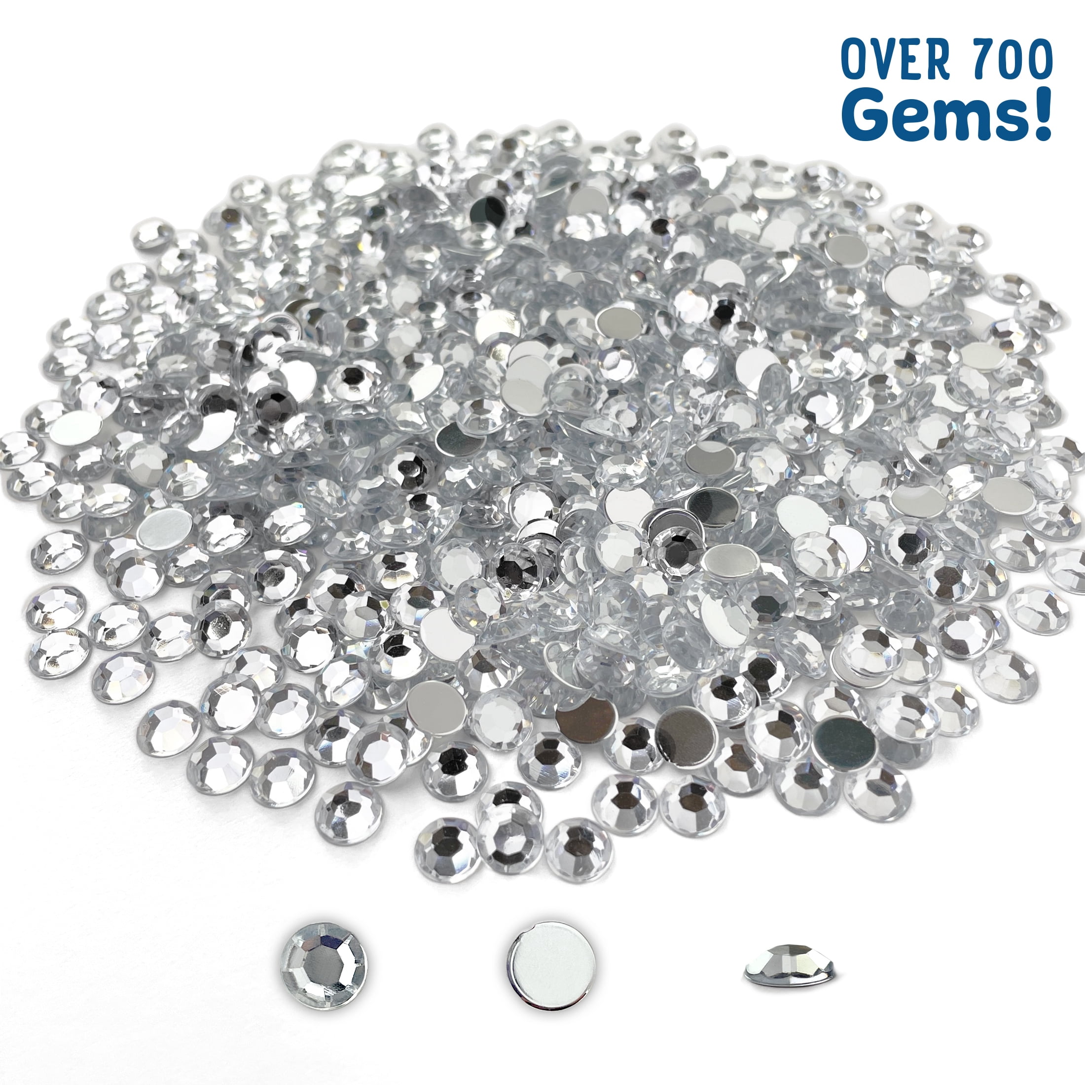 Hello Hobby 9mm Round Flatback Clear Rhinestones, Loose Gemstones for Unisex Kids & Adults, 720 Count
