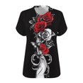 thumbnail image 5 of AGWOLF Plus Size Womens Summer Tops Trendy 2025 Baggy Short Sleeve Tshirts Shirts Crew Neck T Shirts Vintage Rose Flowers Print Tee Shirts Plus Size, 5 of 5