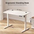 thumbnail image 2 of Gylador Electric Standing Desk, 40''x24'' Height Adjustable Desk with Memory Preset, Stand up Desk with Electric Lift, Electric Desk for Home, Computer Desk, Office Desk, 2 Boards, White, 2 of 8
