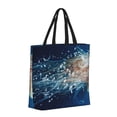thumbnail image 2 of Naloa White Jellyfish Dansing in the Ocean Tote Bag for Women, Foldable Tote Bag With Zipper, Large Shoulder Bag, Top Handle Handbag for Travel, Work, Shopping, 2 of 9