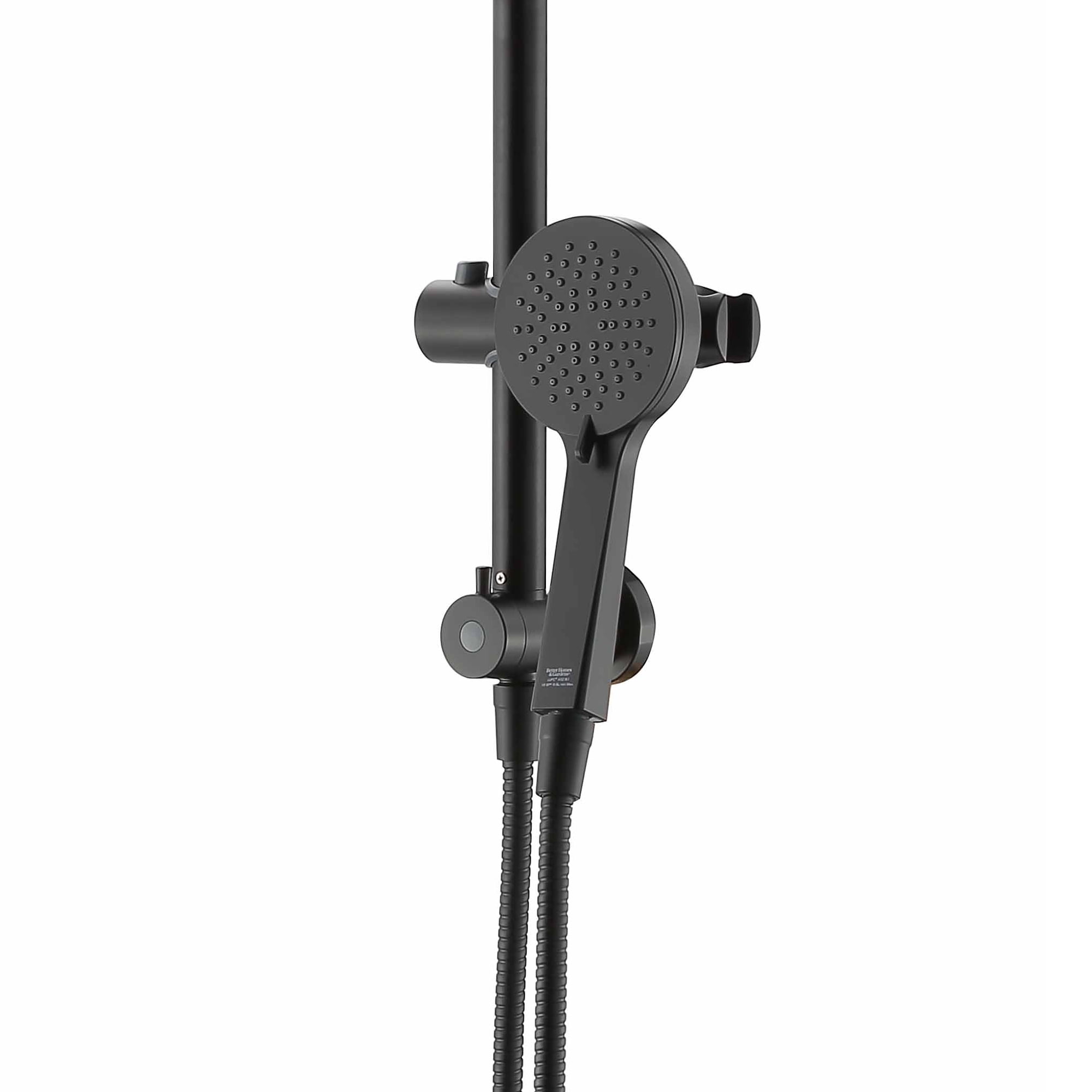Better Homes & Gardens Deluxe Shower Combo with Magnetic Slide Bar Kit in Matte Black