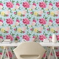 thumbnail image 2 of Ambesonne Floral Peel & Stick Wallpaper for Home, Pink Yellow Peonies Pattern, 13"x36", Magenta and Olive Green, 2 of 5