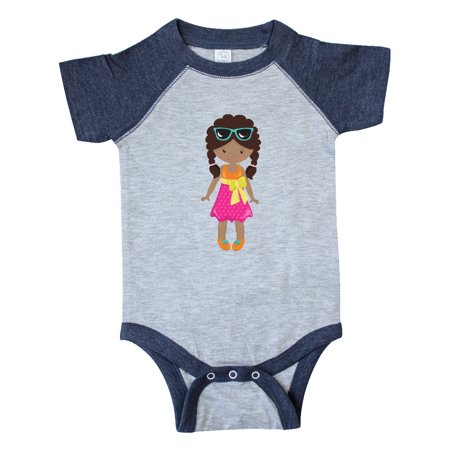 

Inktastic African American Girl Fashion Girl Pink Skirt Gift Baby Girl Bodysuit