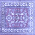 thumbnail image 1 of Ahgly Company Machine Washable Indoor Square Geometric Blue Traditional Area Rugs, 6' Square, 1 of 4