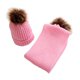 thumbnail image 4 of Niños pequeños Bebé Invierno Cálido Pom Bobble Sombrero Knit Beanie Bufanda Rosado, 4 of 9