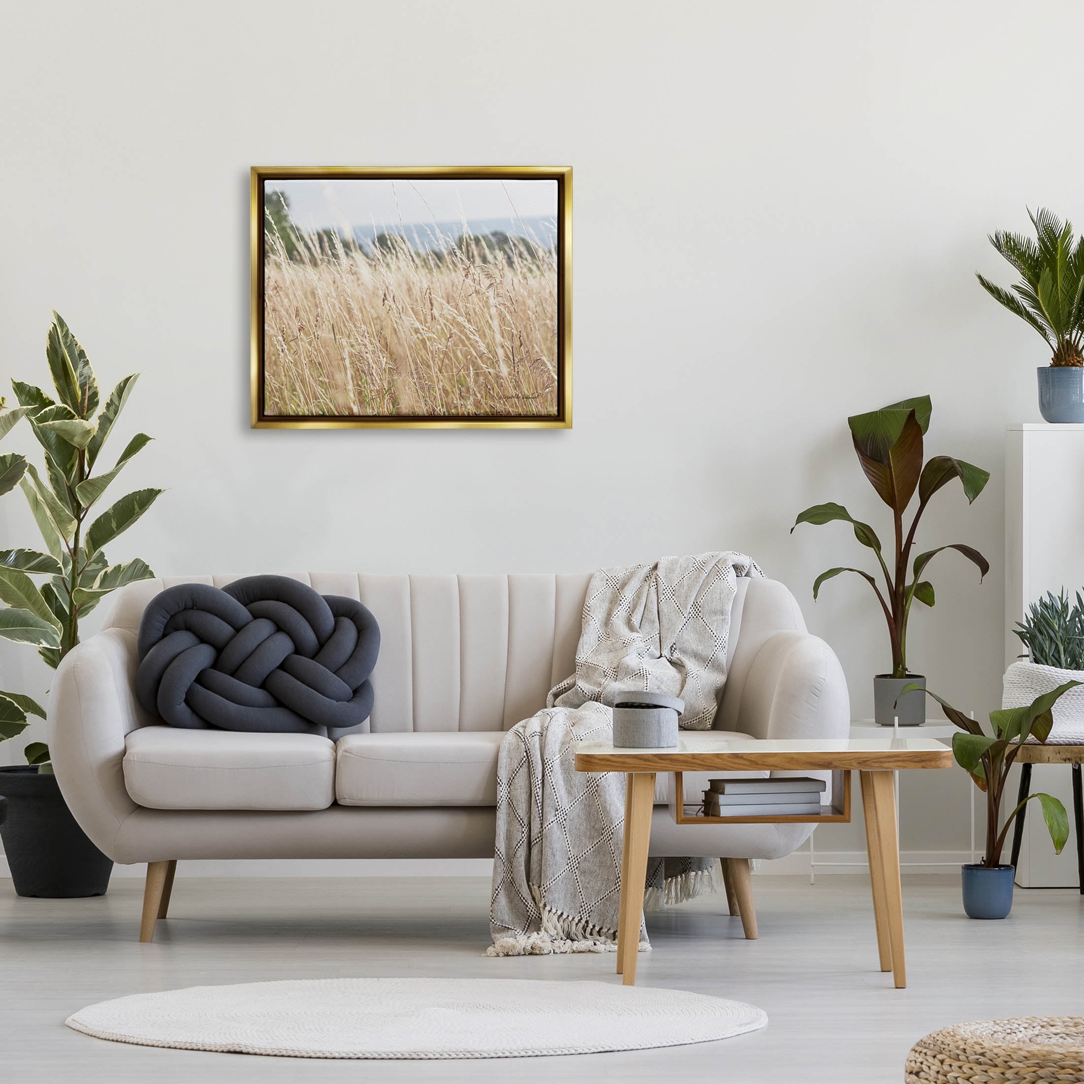 Stupell Industries Rural Wheat Field Spring Breeze Photograph Metallic Gold Floating Framed Canvas Print Wall Art, Design by Elizabeth Urquhart