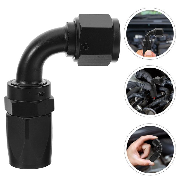 FOMIYES Fitting Para Manguera 8An Con Ángulo De 90 Grados Y Conexión Para Auto Negro