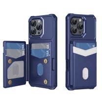 Allytechgroup Wallet Case for iPhone 13 with Credit Card Slot, Slim Fit PU Leather RFID Blocking Stand Phone Case Shockproof Protective Back Cover for iPhone 13 Women Men, Darkblue